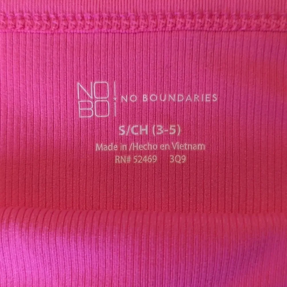 No Boundaries Barbiecore Small Child 3-5 Ribbed Spaghetti Strap Tank Hot Pink
